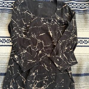 Esmara Black Marble Long Sleeve Top Women’s Size Medium